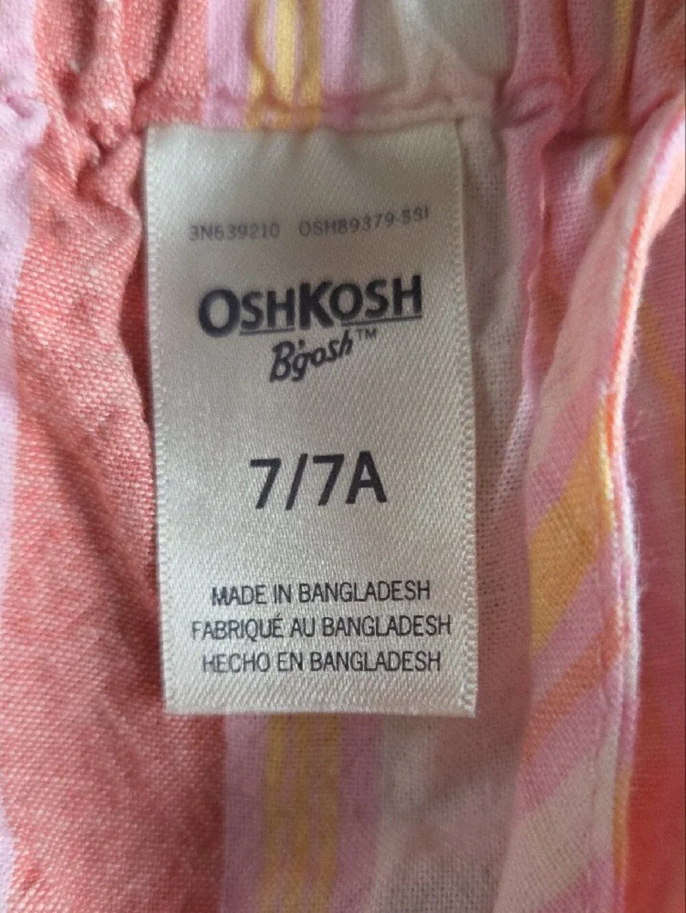 OshKosh B'gosh Pink Striped Dress with Yellow Accents